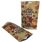 Snack Packaging Kraft Paper Pouch Zip Lock Gravnre Printing 180 Micron With Hand Hole
